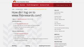 How do I log on to www.fhbrewards.com? - First Hawaiian Bank