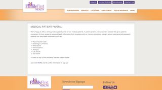 Family Practice Patient Portal | Family First Health