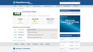 First Home Bank Reviews and Rates - Florida - Deposit Accounts