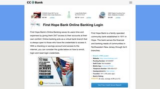 First Hope Bank Online Banking Login - CC Bank