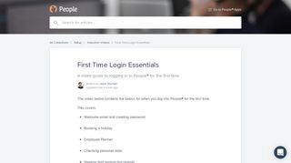 First Time Login Essentials | People® Help Center