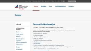 Personal Online Banking | First International Bank & Trust