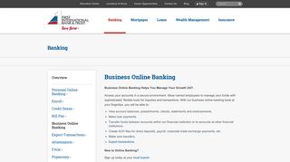 Business Online Banking | First International Bank & Trust