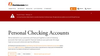 Personal Checking Accounts | First Interstate Bank