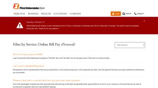 Online Bill Pay (Personal) Frequently Asked ... - First Interstate Bank