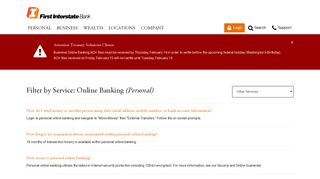 Online Banking (Personal) Frequently Asked ... - First Interstate Bank