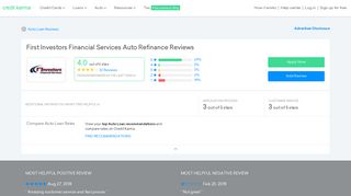 First Investors Financial Services Auto Refinance | Credit Karma