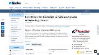 First Investors Financial Services auto loan refinancing | finder.com