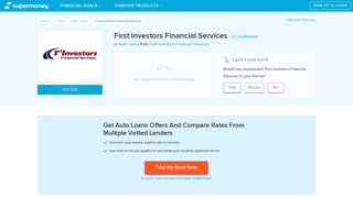 First Investors Financial Services Reviews - Auto Loans - SuperMoney