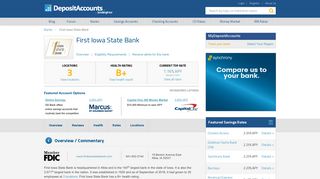 First Iowa State Bank Reviews and Rates - Iowa - Deposit Accounts