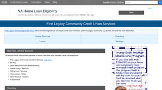 First Legacy Community Credit Union Services - Credit Unions Online