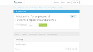 Pension Plan for employees of Firstmerit Corporation and affiliates ...