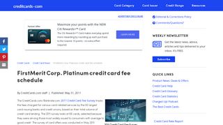 FirstMerit Corp. Platinum credit card fee schedule - CreditCards.com