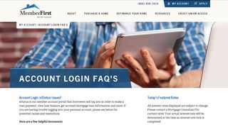 Account Login FAQ's | Member First Mortgage
