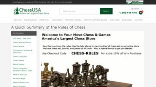 Your Move Chess & Games: A Quick Summary of the Rules of Chess