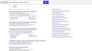first national legacy credit card sign in - Luxist - Content Results