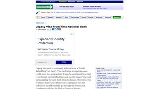 Legacy Visa From First National Bank - Streetdirectory.com
