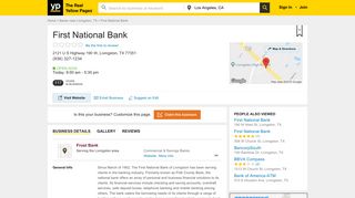 First National Bank 2121 U S Highway 190 W, Livingston, TX 77351 ...
