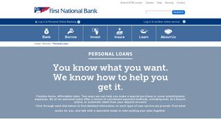 Personal Loans | First National Bank