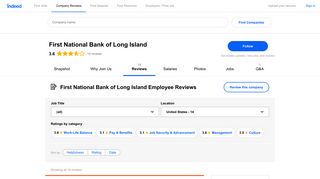 Working at First National Bank of Long Island: Employee Reviews ...