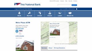 Weis Plaza ATM | First National Bank