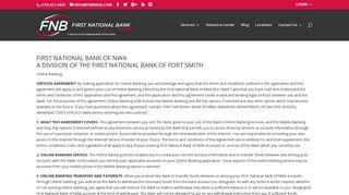 Online Banking Terms - First National Bank of NWA