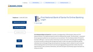 First National Bank of Santa Fe Online Banking Login | Bank Login