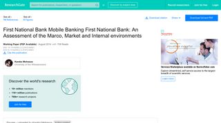 First National Bank Mobile Banking First National Bank - ResearchGate