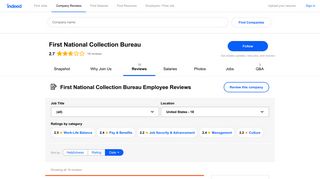 Working at First National Collection Bureau: Employee Reviews ...