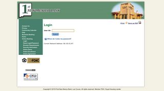 Login - First New Mexico Bank, Las Cruces website!