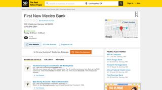 First New Mexico Bank 300 S Gold Ave, Deming, NM 88030 - YP.com
