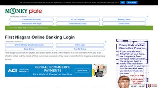 First Niagara Online Banking Login — Money Plate