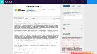 First Niagara Bank Reviews: 60 User Ratings - WalletHub