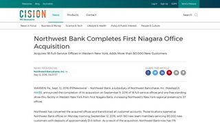 Northwest Bank Completes First Niagara Office Acquisition