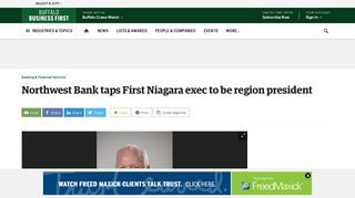 Northwest Bank chooses First Niagara exec John Golding to be region ...