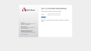 Sign in to First Online Internet Banking