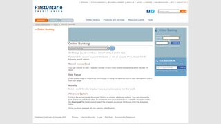 FirstOntario Credit Union - Online Banking