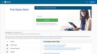 First Option Bank: Login, Bill Pay, Customer Service and Care Sign-In