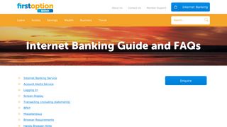 Internet Banking Guide and FAQs - First Option Credit Union