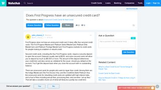 First Progress Credit Card Unsecured - WalletHub