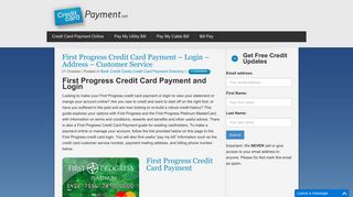 First Progress Credit Card Payment - Login - Address - Customer ...
