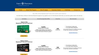 Secured Credit Card Options - First Progress