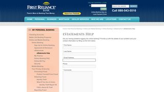 eStatements Help – Online Banking – First Reliance Bank