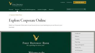 Corporate Online Banking Demo | First Republic Bank