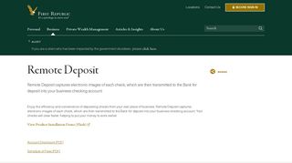 Remote Deposit | First Republic Bank