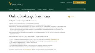Online Brokerage Statements | First Republic Bank
