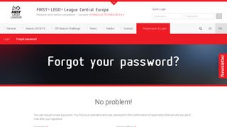 Forgot password - FIRST LEGO League - Research and Robotics ...