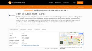 First Security Islami Bank - IslamicMarkets.com