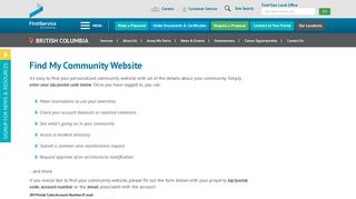 Find Your Community Website | FirstService Residential BC