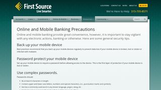 Online and Mobile Banking Precautions - First Source Federal Credit ...